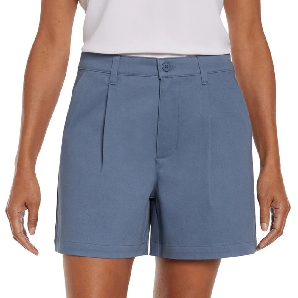 SIZES 6-14. Banana Republic Women's Pleat Front Short. Color: Blue